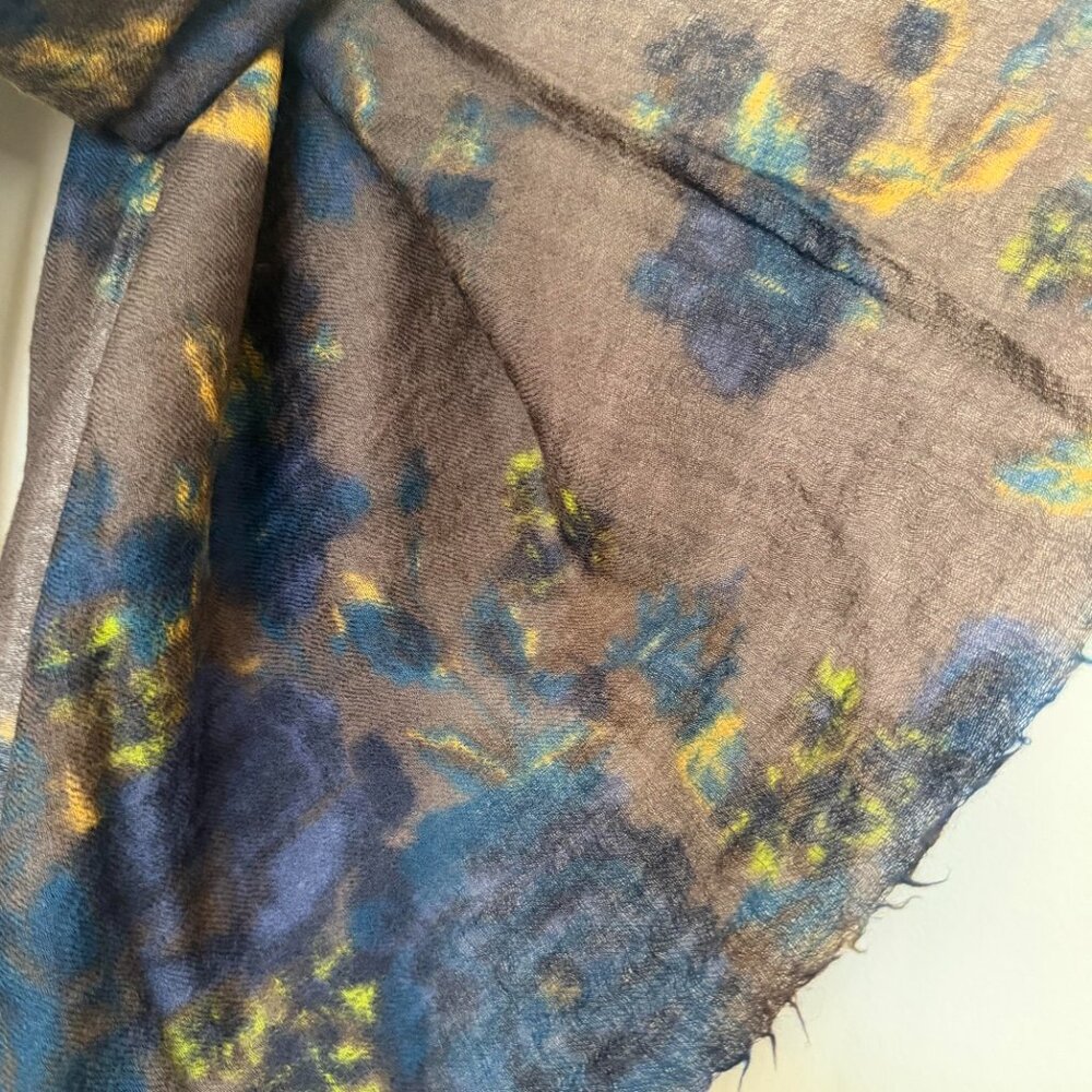 Peruvian Connection Shale Impressionist Shawl Sca… - image 5
